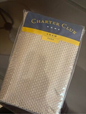 2 Charter Club Neutral Woven Euro Sham - Champagne